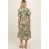 Pinkblush Olive Floral Collared Tiered Maternity Midi Dress - 3 of 4