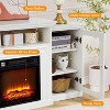 TackView  Electric Fireplace TV Stand with Built-in  Fireplace Insert, Remote Control, Storage Space for Living Room,white - 4 of 4