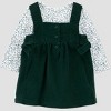 Carter's Just One You® Baby Girls' 2pc Floral Overalls Dress - Green - 3 of 4