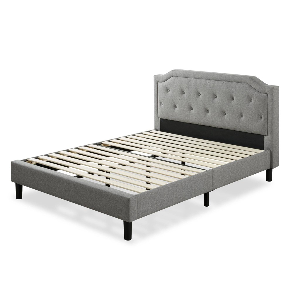 Photos - Bed Zinus King Kellen Upholstered Platform  Frame Light Gray: Steel Frame, No Box Spring Needed, 5-Year Warranty 