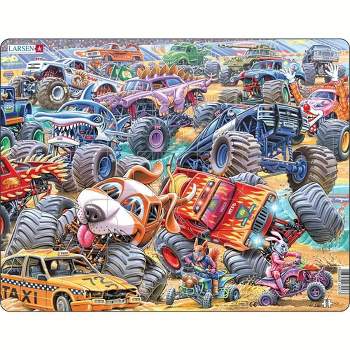 Larsen Monster Truck Race 35 Piece Children's Educational Jigsaw Puzzle