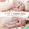 Kinder King Toddler Sofa Chair, 2-in-1 Foldable Baby Couch Flip Open Sofa Bed for Playroom - 2 of 4