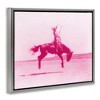 Stupell Industries Pink Galloping Cowgirl Black Framed Floater Canvas Wall Art - 3 of 4