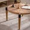 HTUTWOO Wood Round Coffee Table, Modern Center Table Cocktail Table, Farmhouse Rustic Living Room Tea Table for Home Office Bedroom - 3 of 4