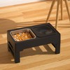 Dog Bowls, Stainless Steel Elevated Feeding Station with Slow Feeder - Adjustable Heights Raised Bowls for Dogs Cats, Black - 2 of 4