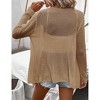BLUEMING Womens Open Front Cardigan Extra Lightweight Crochet Cardigan Beach Sheer Sweater Cover Up Tops - 2 of 4