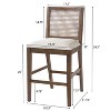 Christopher Knight Home Maris French Country Handwoven Rattan Rubberwood Upholstered Counter Stools (Set of 2) - 3 of 4