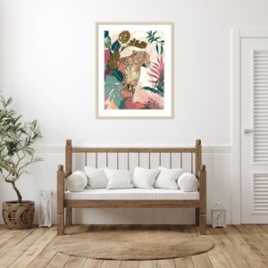 Amanti Art Bright Tropics Leopard by Fab Funky Wood Framed Wall Art Print - 1 of 4