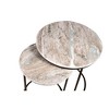 16" Marble Nesting Coffee Table Set of 2 with Golden Metal Legs, Space-Saving Modern Design for Living Room or Apartment - 4 of 4
