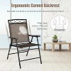 Set of 2 Patio Folding Chairs Sling Portable Dining Chair Set with Armrest - 4 of 4