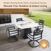 44"x44" Outdoor Squircle Dining Table with White Sintered Stone Top,Pyramid Aluminum Base,Umbrella Hole,Weatherproof–The Pop Home - 3 of 4