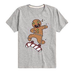 Boys' - Instant Message - Gingerbread Skater Christmas Short Sleeve Graphic T-Shirt - 1 of 4