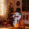 ChicFurnit Inflatable Holiday Decorations Funny Snowman and Reindeer Playful Scene for Outdoor Christmas Display, Multicolored, 41.28"*25.56"*43.32" - 3 of 4
