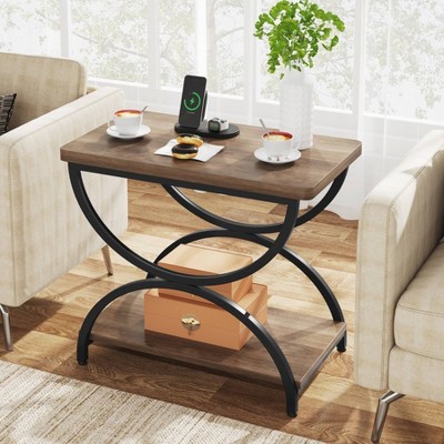 LITTLE TREE 2 Tier End Side Table Brown/Black