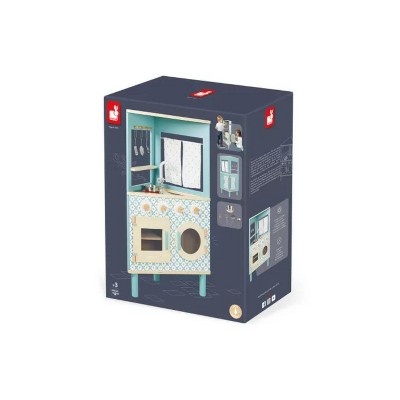 Janod TRIO Corner Kitchen 06546 7pc Play Food and Toy Kitchens