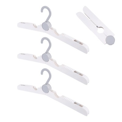 Unique Bargains Folding Clothes Hangers for Travel Use 3 Pcs