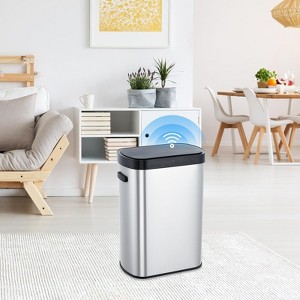 13 Gallon Automatic Kitchen Trash Can, Motion Sensor Garbage Can with Soft Close Lid, Large Stainless Steel Recycle Bin for Office - 1 of 4