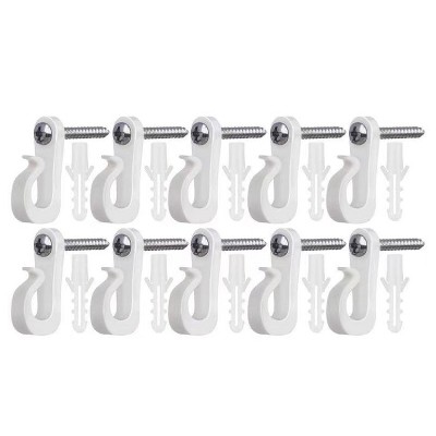 10pcs /Box Holiday Lights Hanger Hooks With Phillips Screw For Wire And Led Light(White)