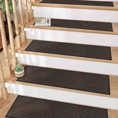 BAGOKIE 15PCS Non-Slip Carpet Stair Treads 8"x30" Mats Indoor for Wooden Steps