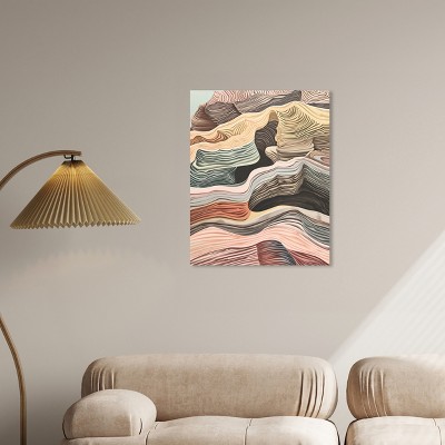 Coyote Tan and Multicolor Abstract Canvas Wall Art, 24" x 30"
