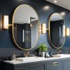 PexFix 23 in. W x 31 in. H Oval Metal Framed Pivoted Bathroom Wall Vanity Mirror in Gold - 2 of 4