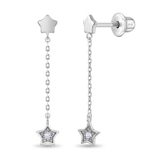 Girls' Dangle Stars Screw Back Sterling Silver Earrings - In Season Jewelry - 1 of 1