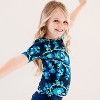 Calypsa Girl's Short Sleeve UPF 50+ Lily Swim Top - 3 of 3