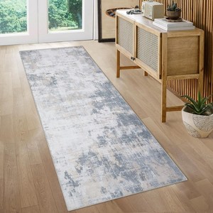 Modern Abstract Washable Carpet, Non-slip Soft Convex Carpet, Indoor Geometric Rugs,  Bedroom, Dining Room, Office, Entryway - 1 of 4
