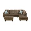 Brown Fabric Sectional Sofa with Chaise Lounge & Storage Ottoman �C Modern Comfort & Style - 2 of 4