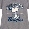 - Peanuts - Brooklyn Beagles Graphic Short Sleeve Fleece Dress - 2 of 4