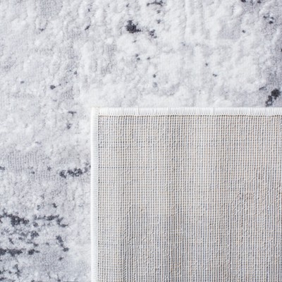 Amelia 6'7" Square Grey and Ivory Abstract Area Rug