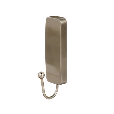 Medium Brushed Nickel Adhesive Wall Hooks, 2-Pack