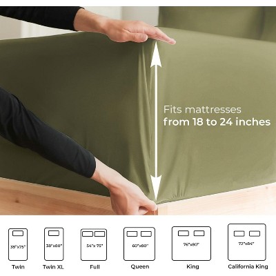 King Sage Green Microfiber Deep Pocket Sheet Set