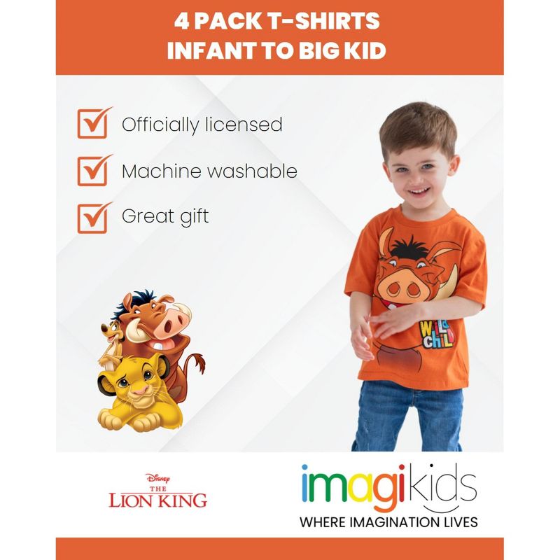 Disney Lion King Pumbaa Simba Graphic T-Shirts Infant, 2 of 10