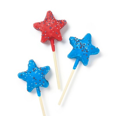 Red, White & Blue Star Shaped Vanilla Cake Pops - 3.6oz/3ct - Favorite Day™