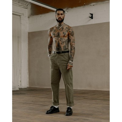 Lomsoe olive service fatigue pants herringbone