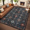 Soft Boho Vintage Low Pile Washable Large Area Rugs Indoor Floor Carpet for Living Room Bedroom - 2 of 4