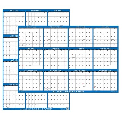 2022 Wall Calendar Portable 24"x36" Navy - SwiftGlimpse