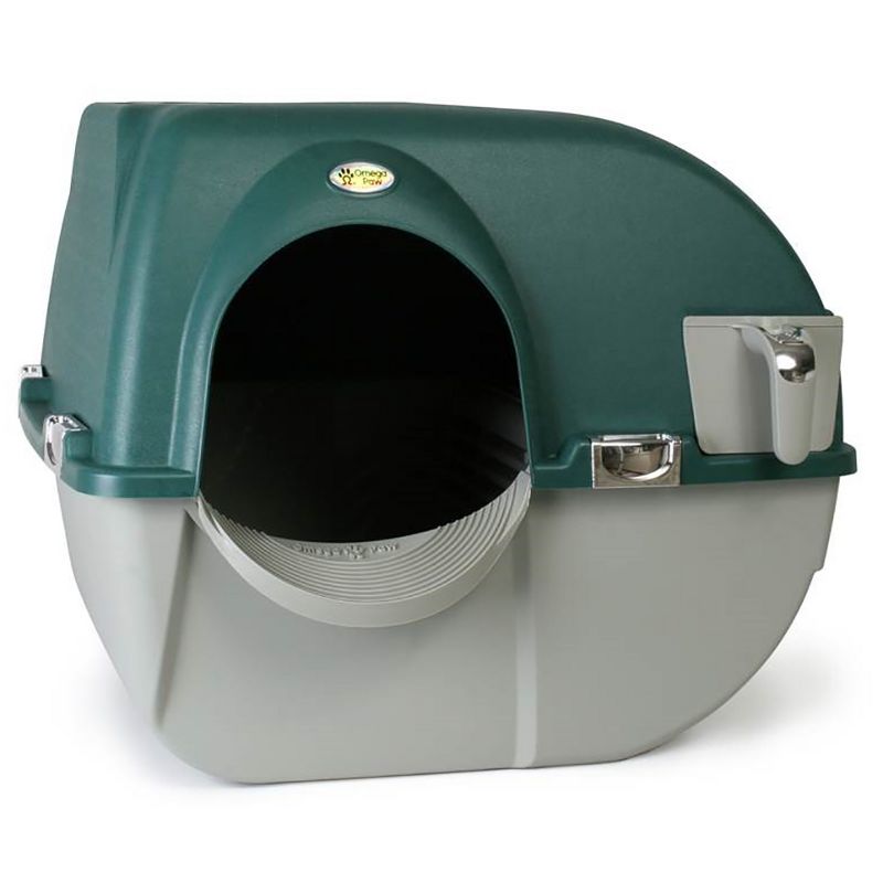 Omega Paw Elite Roll 'N Clean Self Cleaning Litter Box with Integrated Litter Step and Unique Sifting Grill, 1 of 7