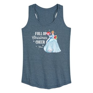 Women's - Disney - Full Of Christmas Cheer Cinderella Graphic Racerback Tank - 1 of 4