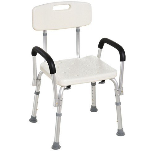 Homcom Shower Chair Mobility Medical Grade Bath Chair Adjustable Shower Bench With Removable Armrests For Seniors Handicap Disabled Target