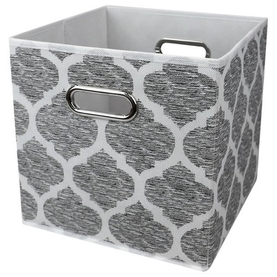 Home Basics Arabesque Non-woven Collapsible Storage Cube, Grey : Target