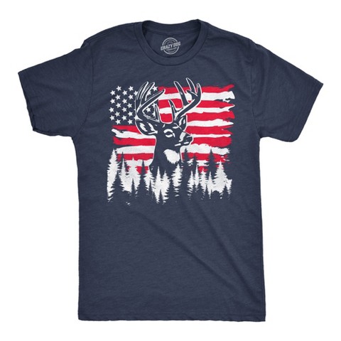 Мужские футболки Crazy Dog T-Shirts, Inc. Mens Funny T Shirts USA Buck Sarcastic Fourth Of July Deer Graphic Novelty Tee For Men - Crazy Dog Men's T Shirt For Fourth Of July Navy XL