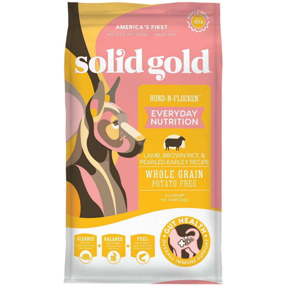 Photos - Aquarium Lighting Solid Gold Hund-n-Flocken Everyday Nutrition All Ages Dry Dog Food with La 