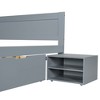 NicBex Full Size Bed Modern Wooden Bed Frame with 2 Removable Double-Layer Storage Shelves and Drawer for Bedroom, No Box Spring Required, Gray - 4 of 4