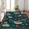 Floral Birds Washable Area Rugs, Boho Large Soft Non-Slip Vintage Bedroom Dining Room Rug, Low Pile Carpet for Kids Playroom Nursery - 2 of 4