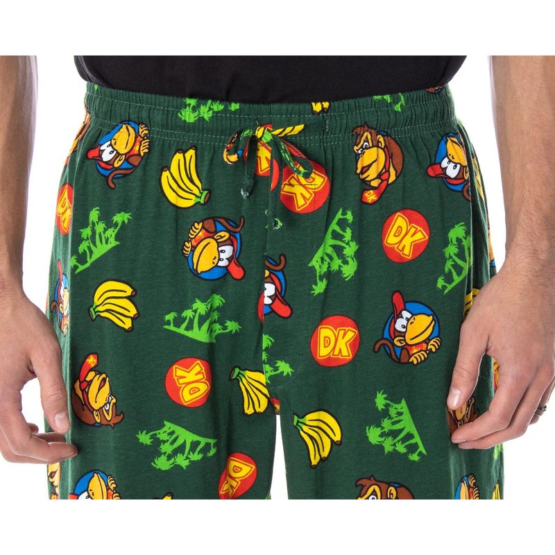 Nintendo Adult Donkey Kong and Diddy Kong Tropical Soft Cotton Pajama Pants, 3 of 6