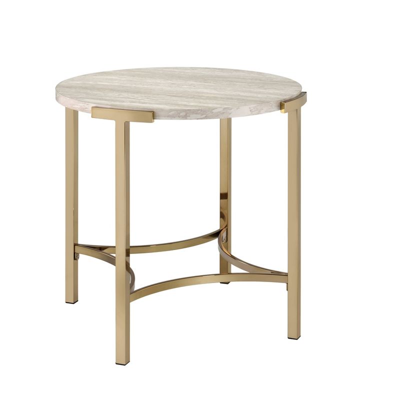Grand Canal Modern Round End Table Champagne - miBasics, 1 of 10