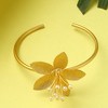 SOHI Women's Gold Flower Statement Bracelet - 2 of 3