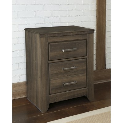 Juararo Dark Brown 3-Drawer Transitional Nightstand